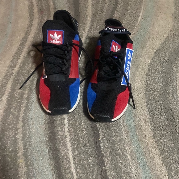 Adidas NMD_R1 V2  running sneakers mens size 8 1/2. Red, white, blue and black - Picture 2 of 4